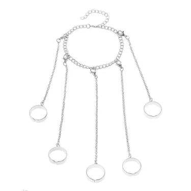 Imagem de Pulseira Unissex Punk "Boom Metal" com Anéis em Elos de Metal – Estilo Rock, Autenticidade e Atitude – Acompanha Bolsa de Veludo