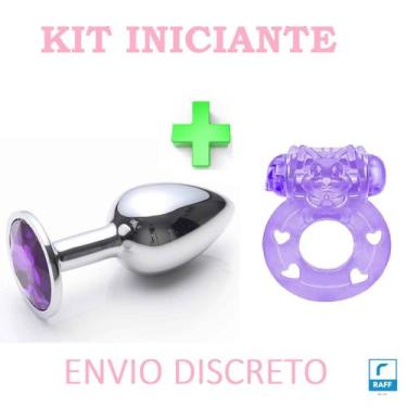 Imagem de Kit plug anal p inox e anel peniano com vibrador sex shop - IMPORTS