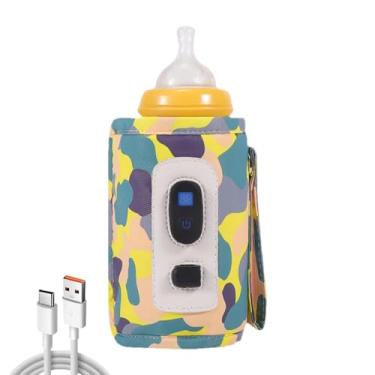 Imagem de Aquecedor de mamadeira portátil, saco aquecedor de mamadeira USB,Aquecedor de leite portátil digital Aquecedor de garrafas USB - Saco de garrafa ajustável com temperatura de 5 engrenagens para aliment