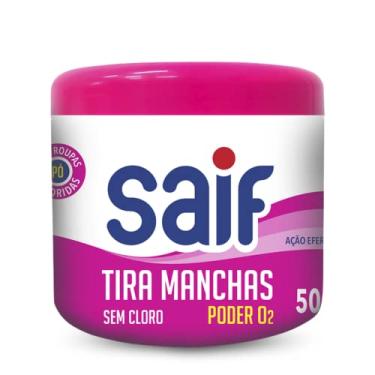 Imagem de Saif Tira Manchas Em Pó Sem Cloro Poder O2 500G Removedor De Manchas Multiuso Rosa Mais Poderoso Na Remoção De Manchas Roupas Brancas E Coloridas