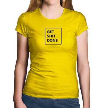 Imagem de Baby Look Algodão Get Shit Done - Foca na Moda, Amarelo, M