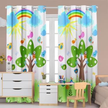 Imagem de Cortina Infantil Blackout 2,80x2,20 Decoração Divertida para Quarto de Criança (Passarinhos)