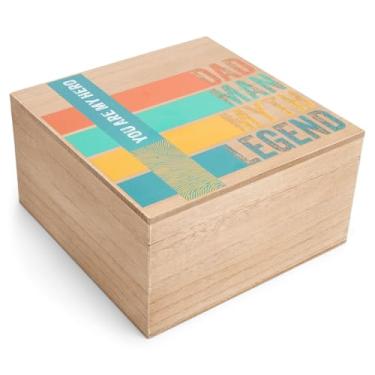 Imagem de Cottage Garden Dad Man Myth Legend You Are My Hero 23 x 12 cm marrom MDF madeira lembrança caixa de armazenamento de mesa