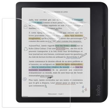 Imagem de Caweet Protetor de tela para Kobo Libra Color 7 polegadas 2024/Kobo Libra 2 E-Reader 7 polegadas 2021, película protetora fosca de cobertura total PET premium antirreflexo, pacote com 2