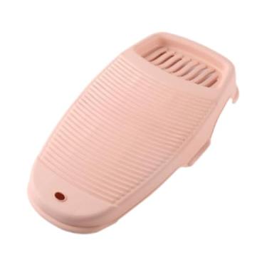 Imagem de WeiLaiKeQi Almofada de lavanderia, tábua de lavagem com porta -sabão, tábua de lavar roupas multiuso, tábua de lavagem do dormitório, Rosa