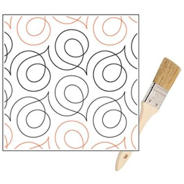 Imagem de Rolo de papel com padrão de pantógrafos acolchoados – para máquinas de acolchoar Longarm – Design com pontilhado de círculo fácil, pantógrafo de colcha – conjunto tem colchões de braço longo, trilhos