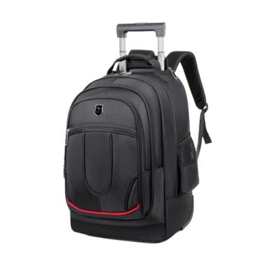 Imagem de Mochila Com Rodinha Para Viagem Masculina Resistente Mala Carrinho De Bordo Notebook 15.6" (Preto)