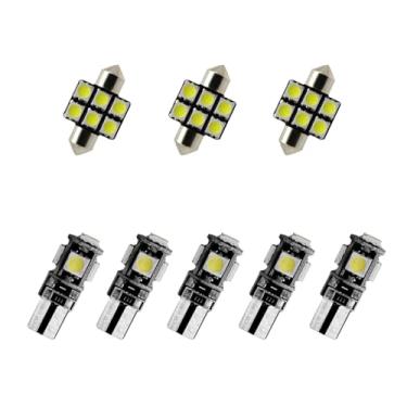 Imagem de 8X-SPEED 8 peças lâmpada LED interior 5050 chip adequado para Nissan JUKE MK1 2011–2017 Feito leitura porta-luvas porta-malas espelho viseira de sol luz