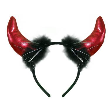 Imagem de Tiara Halloween Diabinha Marabú Com Plumas