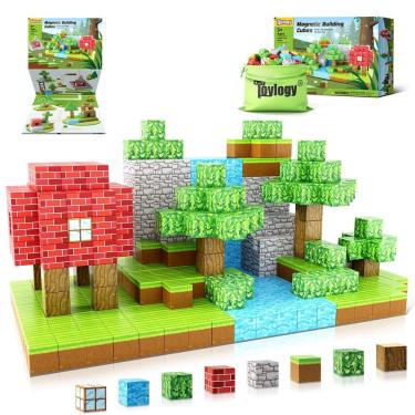 Imagem de Blocos magnéticos Toy Toylogy Build Mine Magnet World com 48 unidades