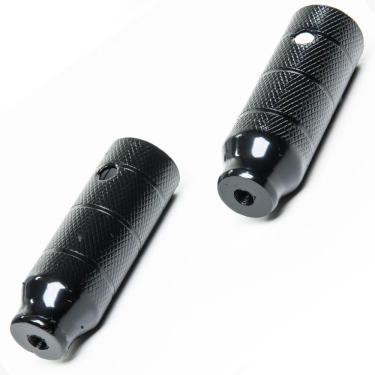 Imagem de Pedaleira Trolha Xadrez Aço Pedana Apoio Preto 11cm para Eixo com Rosca 38x110mm Par - Absolute