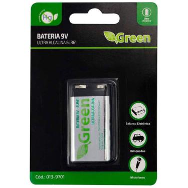Imagem de Bateria 9V 6LR61 - Green 013-9701