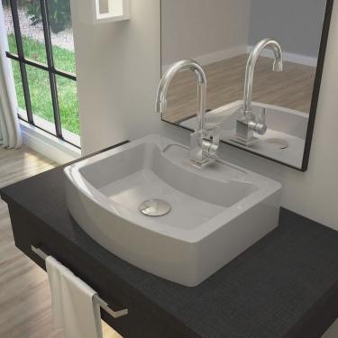 Imagem de Kit 2 Cubas para Banheiro Rt41w Retangular Aria Compace Cinza