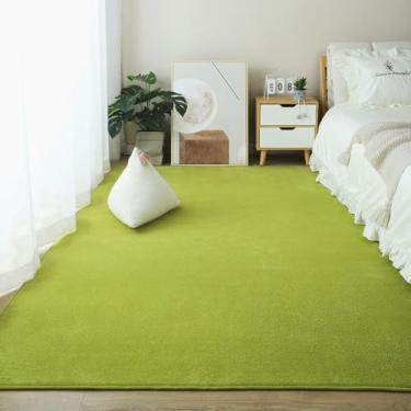 Imagem de 200x200 CM Grande Carpete Decoração para Casa Coral Veludo Cor Sólida Sala de Estar Sofá Tapete para os Pés Tapete para Berçário Tapete para Crianças Jogo de Engatinhar, verde, 160x200cm (63x78,7 pol