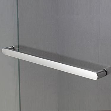 Imagem de Maçanetas de porta de pressão para chuveiro de casa de banho de alta resistência, maçaneta de porta de vidro e puxador com acabamento cromado polido em aço inoxidável 304 (tamanho: 600 mm) (crómio 600