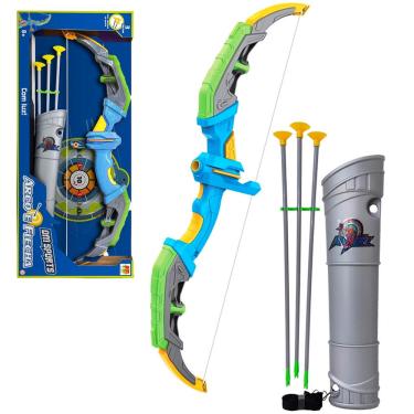 Imagem de Arco E Flecha Infantil Com Luz Alvo 3 Flechas - Dm Toys