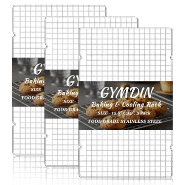 Imagem de Gymdin 3 suportes de resfriamento para cozinhar e assar – 40 cm x 25 cm de aço inoxidável premium para assar, assar e mais – Seguro para forno e lava-louças – Serve em forma de rolo de gelatina