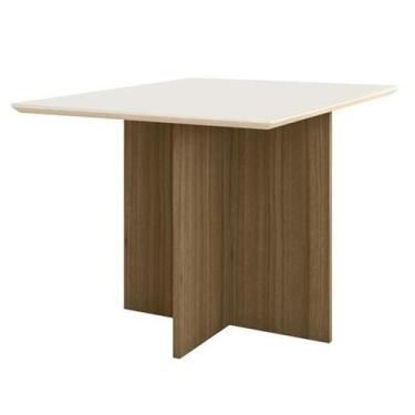 Imagem de Mesa de Jantar Helo 120cm Carvalho/Off White - Poliman - Poliman Móvei