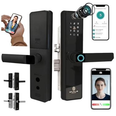 Imagem de Fechadura Digital Biométrica com Senha, TAG e Câmera  Segurança, Tecno