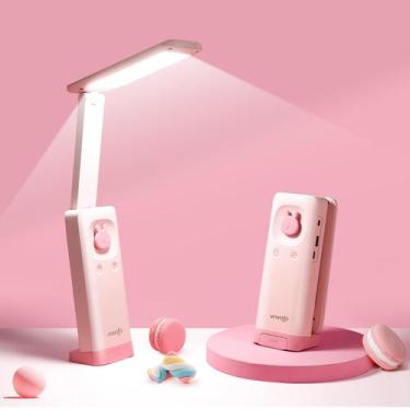 Imagem de Candeeiro de mesa VAVOFO Cute Kawaii Bunny Recarregável 6000mAh Rosa