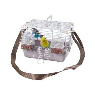 Imagem de Gaiola de papagaio, transportadora de pássaros | CAGA PORTÁLICA DE PERACELETO | Com alça, suprimentos para pequenos animais pesados ​​para cockatiels peony pergulamentados pérola munias