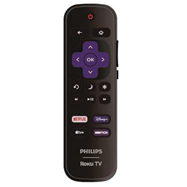 Imagem de Controle remoto de substituição OEM compatível com todas as Smart TVs Philips Roku TV 【Funciona apenas com Philips Roku TV, não para Roku Stick e Roku Box】 (Netflix/Disney Plus/Apple TV+/HBO Max)