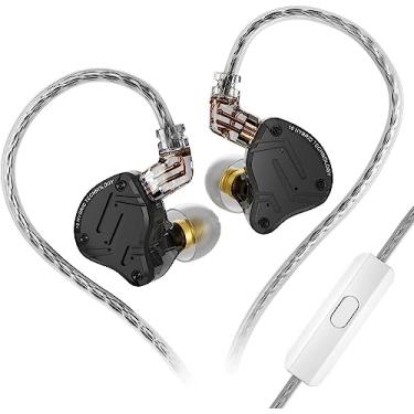 Imagem de KZ ZS10 PRO X in Ear Monitor, KZ Upgrade 4BA+1DD Multi Driver IEM Fones de ouvido para jogos com cabo destacável para cantor audiófilo baterista guitarrista (preto fosco, com microfone)