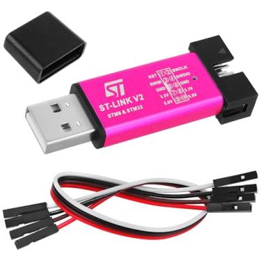 Imagem de YELUFT Emulador St-Link V2 - Suporte Para Programador De Download Stm8 Série Stm32 Gravação E Depuração Chip Com Cabo Conexão