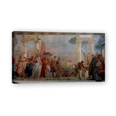 Imagem de A recepção de Henry III Giovanni Battista Tiepolo Impressão em tela – Obra-prima rococó barroca, pintura escolar de Veneza, pintura a óleo decorativa para galeria doméstica 40 x 72 cm