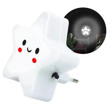 Imagem de Abajur Infantil Menina E Menino Estrela De Led Tomada Parede Luminária