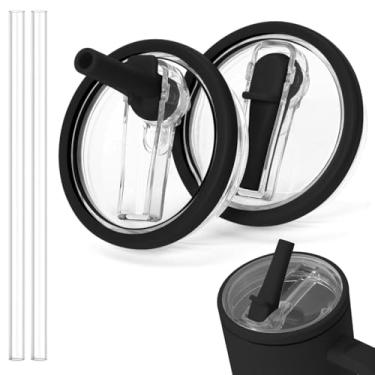 Imagem de TIZHJOZI Tampa de canudo de substituição para copo Stanley Quencher de 850 g - 2 peças de tampas de copo à prova de vazamento com canudo, capa de copo à prova de derramamento compatível com acessórios