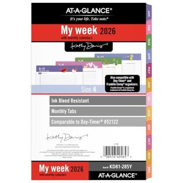 Imagem de AT-A-GLANCE Refil de agenda 2026, semanal e mensal, 14 x 21,6 cm, tamanho 4, tamanho de mesa, temporizador 52122, Kathy Davis (KD81-285Y-26)