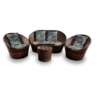 Imagem de Conjunto De Sofá Bola 1 Sofá + 2 Poltronas + 1 Mesa Centro