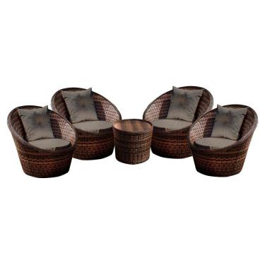 Imagem de Conjunto De Poltronas Bola 4 Poltronas + 1 Mesa Centro Fendi