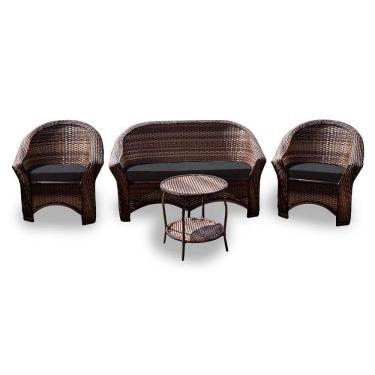 Imagem de Conjunto De Sofá 1 Sofá + 2 Poltronas + 1 Mesa Centro Preto