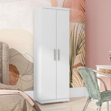 Imagem de Kit 2 Armário Multiuso Com Mesa De Computador Branco Cancun
