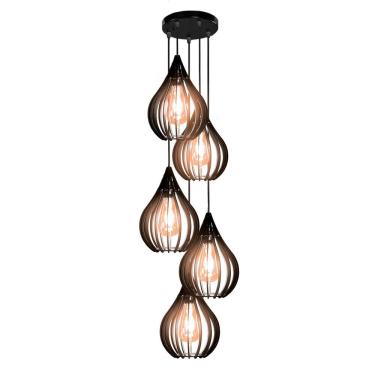 Imagem de Luminária Teto Lustre Pendente Balcão Cozinha Sala 5 Chile Cor:preto