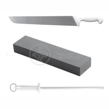 Imagem de Kit Churrasco 3 Peças Faca 10" + Chaira 10" + Pedra