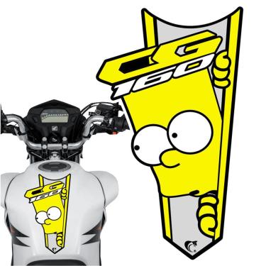 Imagem de Adesivo Faixa Gravata Sem Resina Moto Cg 150/160 Bart Simpson Amarelo Cor Cg 160