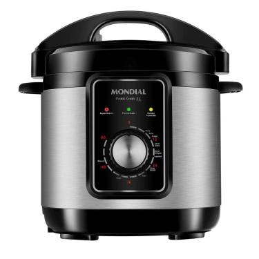 Imagem de Panela De Pressão Elétrica Mondial Pe-47 Pratic Cook 700w Com Capacidade De 3 Litros Inox Com Preto 220v