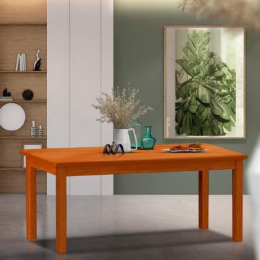 Imagem de Mesa De Jantar Para 8 Lugares Madeira Maciça Marrom Solace Shop Jm