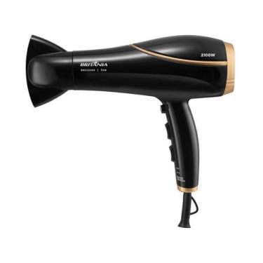 Imagem de Secador de Cabelo Britânia Tourmaline Íons Preto e Dourado 2100W 2 Vel