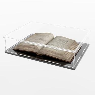 Imagem de QIMOND Caixa De Acrílico Para Livros Grandes, Plana Transparente Exibir Medalhas, Selos, Itens Colecionáveis E Cartões, 33 Cm Largura, 7,6 Largura 25 Altura
