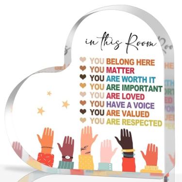 Imagem de LNOKRIM Presente De Conscientização Sobre Saúde Mental, Presentes Para Conselheiros Escolares, Decoração Mesa Escritório, Itens Essenciais Aconselhamento, Afirmações Psicologia, Acrílico Em Forma Co