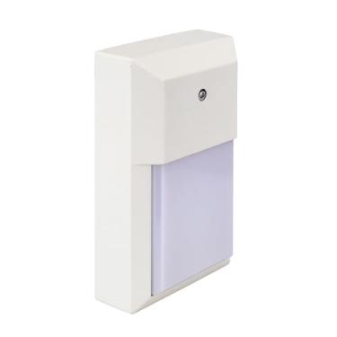 Imagem de LIT-PaTH Luminária De Parede Externa Dusk To Dawn, Lanterna Led 5000K, Para Varanda, 12 W, 1000 Lúmens, Caixa Alumínio Com Pc, Acabamento Branco, Pacote 1 Unidade