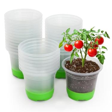 Imagem de MIXC 30 pacotes de vasos de berçário reforçados de 12 cm com base de silicone para facilitar o transplante, pacote variado, vaso de plantas, plântulas, sementes, flores para iniciantes