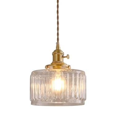 Imagem de SOUTHPO Luminária Pendente Led Moderna, Decoração, Lustre Criativo, De Teto, Sala Estar, Quarto, Abajur Vidro, Soquete Latão, Pendurado 1×E26 Ø6,69"