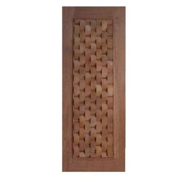 Imagem de Porta Entrada Maciça Couro - Madeira, 2,10 m (altura) x 1,12 m (largur