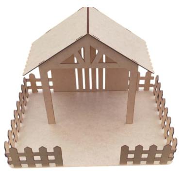 Imagem de Manjedoura para Presépio de Natal em MDF cru 46cm Casinha, Decoração de Natal