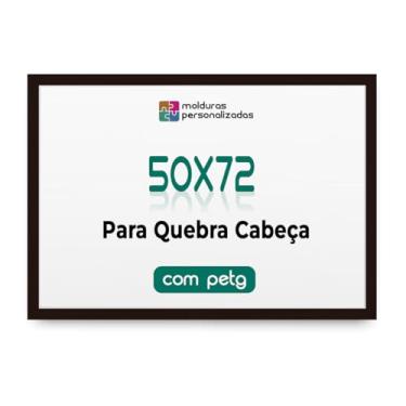 Imagem de Moldura 50x72 para Quebra Cabeça Tela Arte Pintura Canvas com Proteção Petg (Preto)